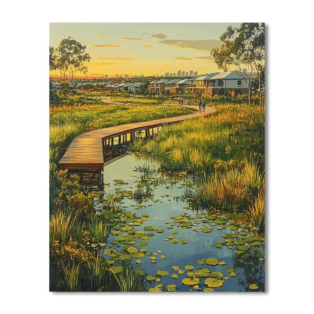 Urban Wetlands Of Kakadu Boardwalk Darwin Australia Number painting