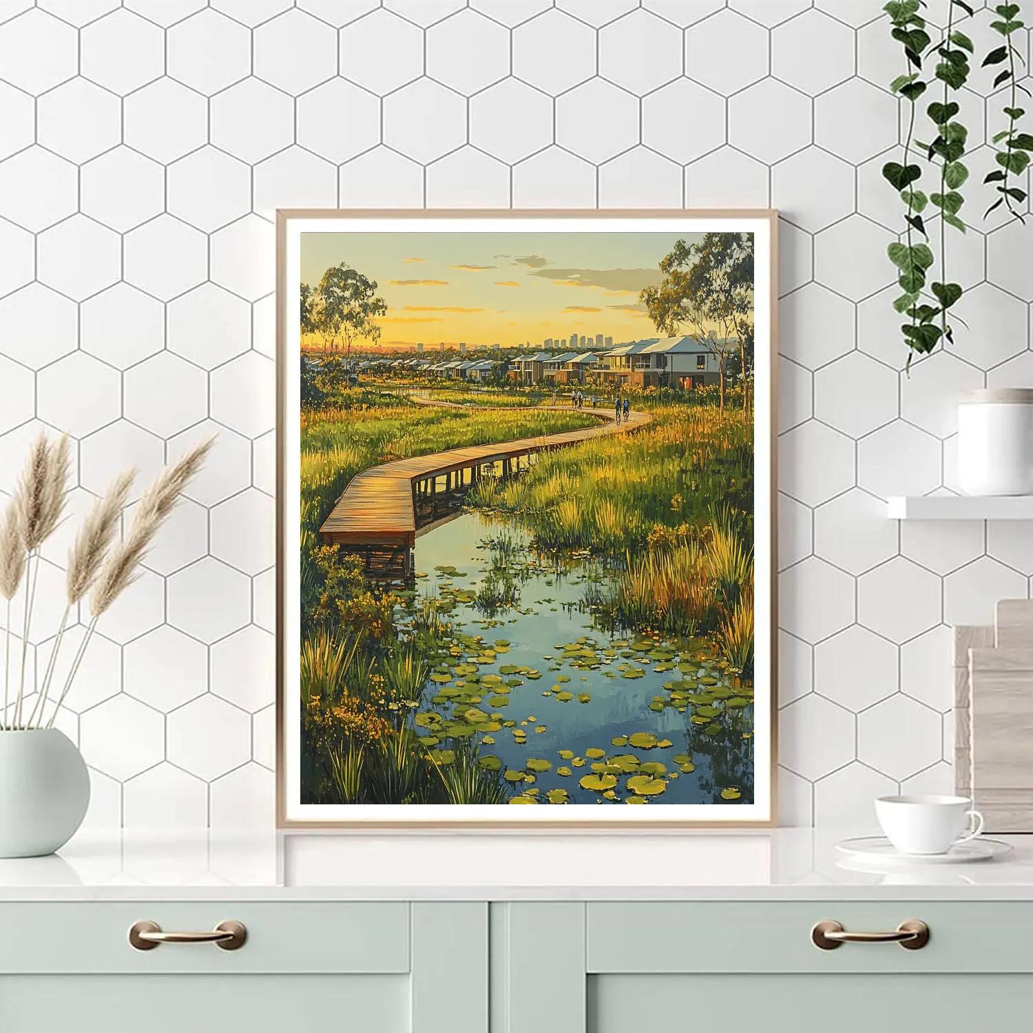 Urban Wetlands Of Kakadu Boardwalk Darwin Australia Number painting