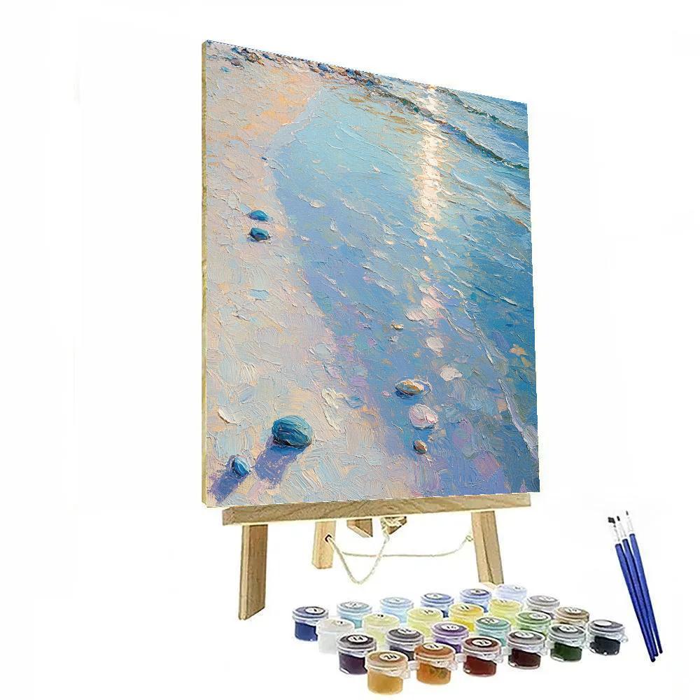 Claude Monet Inspired Coastal Tide Pools At Low Sun paint by number