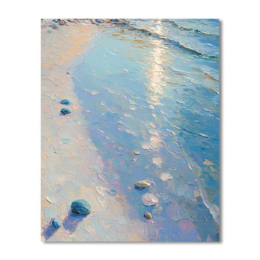 Claude Monet Inspired Coastal Tide Pools At Low Sun paint by number