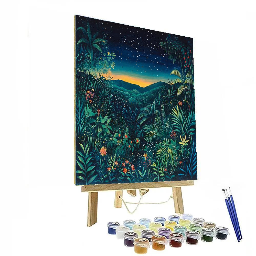 Henri Rousseau Inspired Jungle Night DIY paint by numbers
