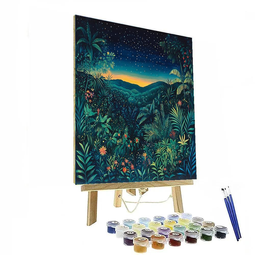 Henri Rousseau Inspired Jungle Night DIY paint by numbers