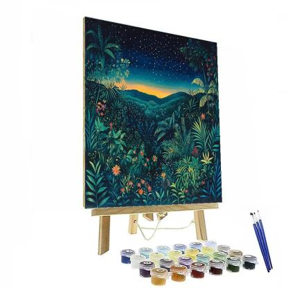 Henri Rousseau Inspired Jungle Night DIY paint by numbers