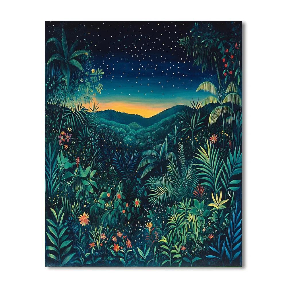 Henri Rousseau Inspired Jungle Night DIY paint by numbers
