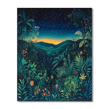Henri Rousseau Inspired Jungle Night DIY paint by numbers