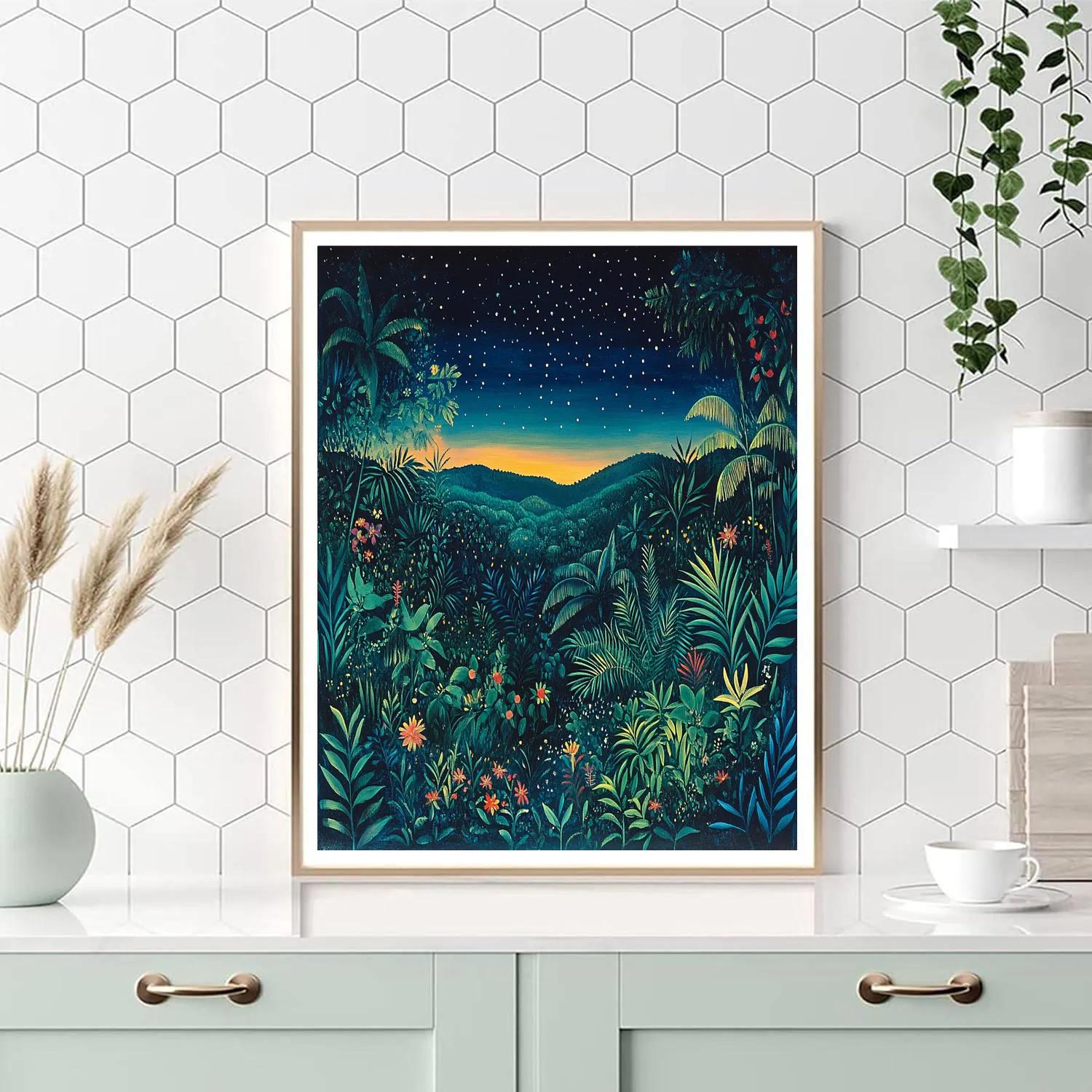 Henri Rousseau Inspired Jungle Night DIY paint by numbers