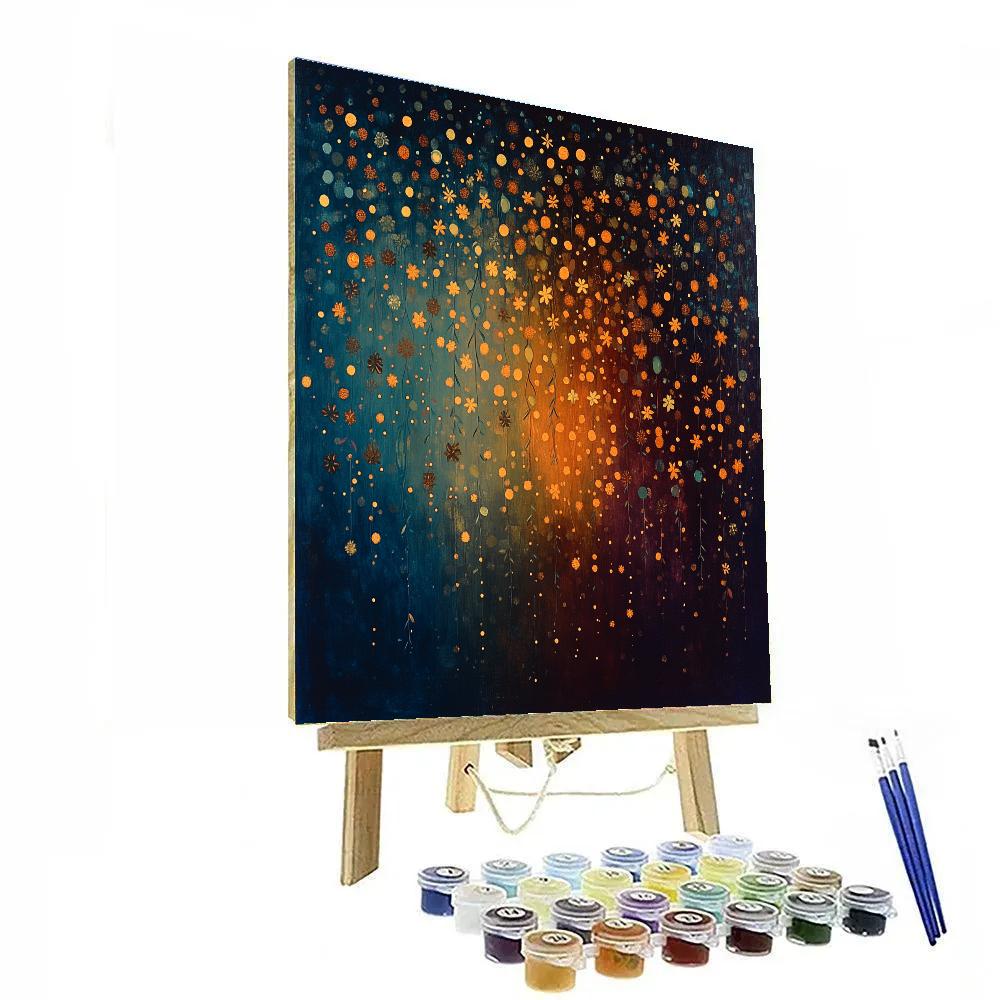 Frida Kahlo Inspired Celestial Rain Of Marigold Dust paint by color