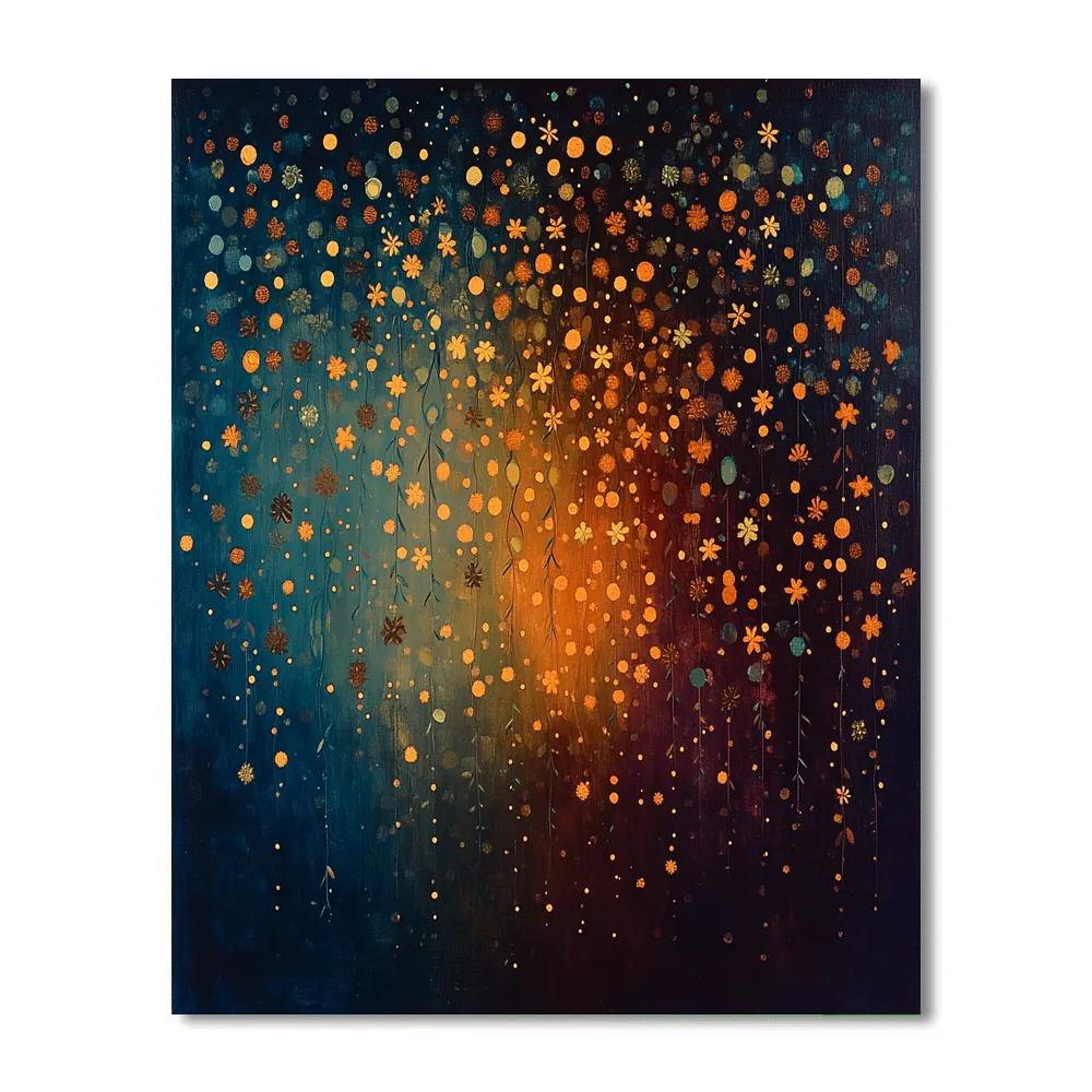 Frida Kahlo Inspired Celestial Rain Of Marigold Dust paint by color