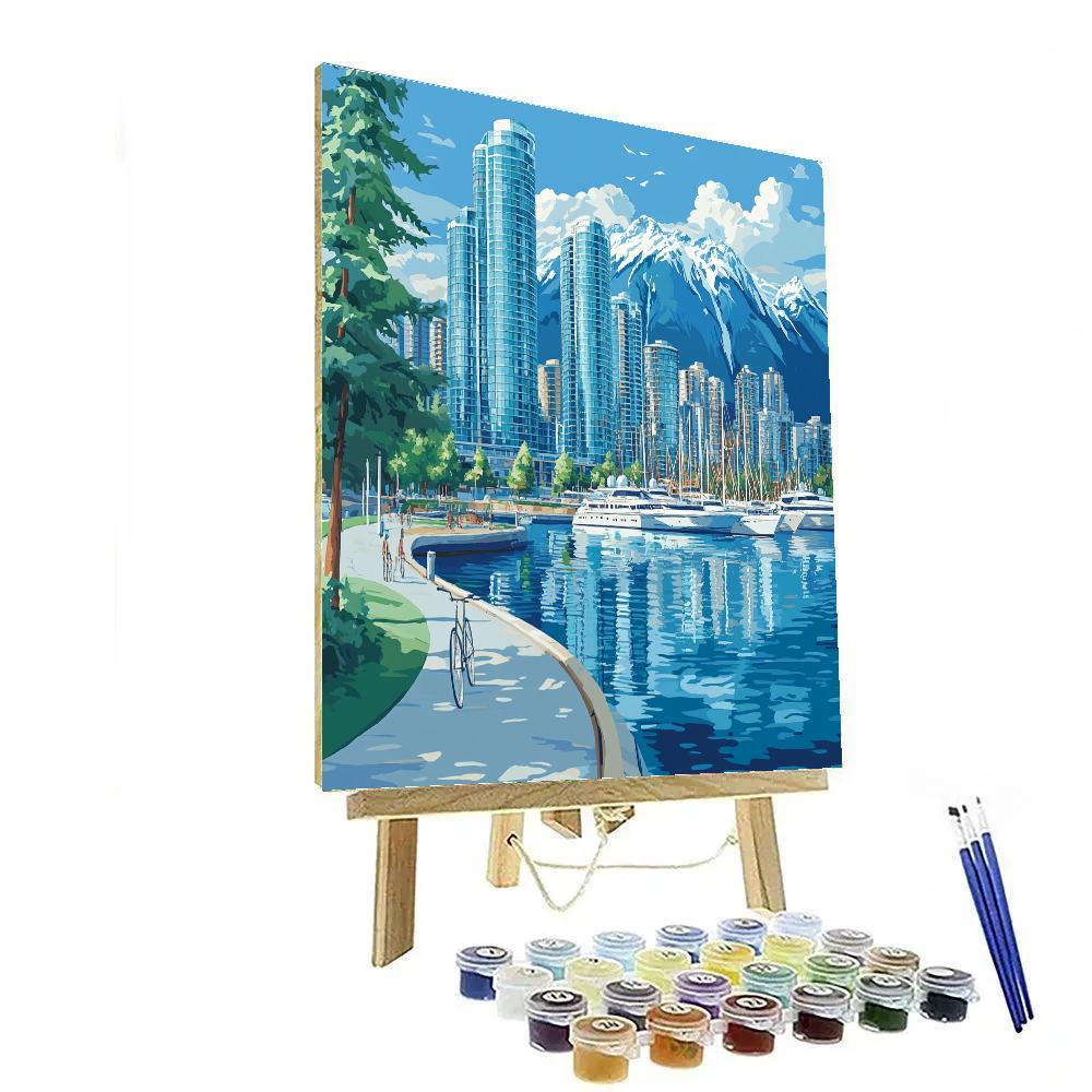 Harbourfront Skyline From Coal Harbour Vancouver Canada Paint by numbers art