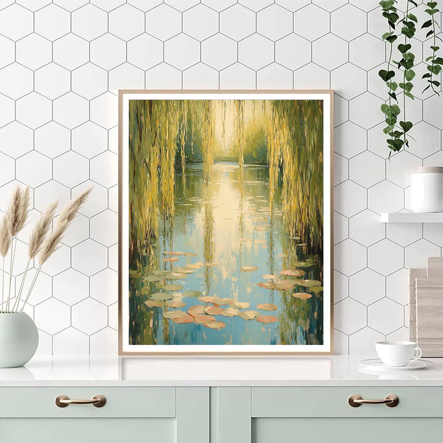 Claude Monet Inspired Summer Afternoon Willow Reflections painting number kit