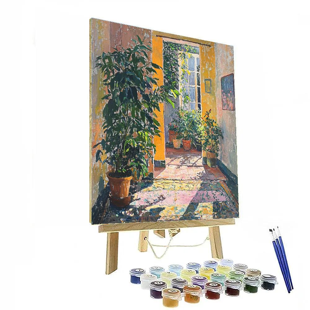 Pierre Bonnard Inspired Interior With Plants Painting by numbers kit
