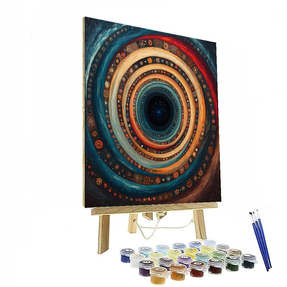 Frida Kahlo Inspired Time Dilation Tapestry Swirl Number painting