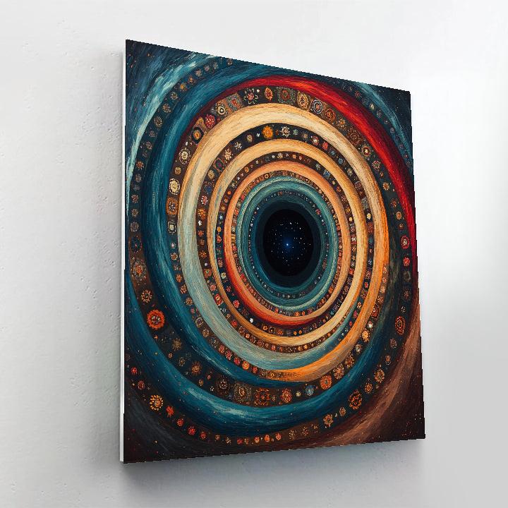 Frida Kahlo Inspired Time Dilation Tapestry Swirl Number painting