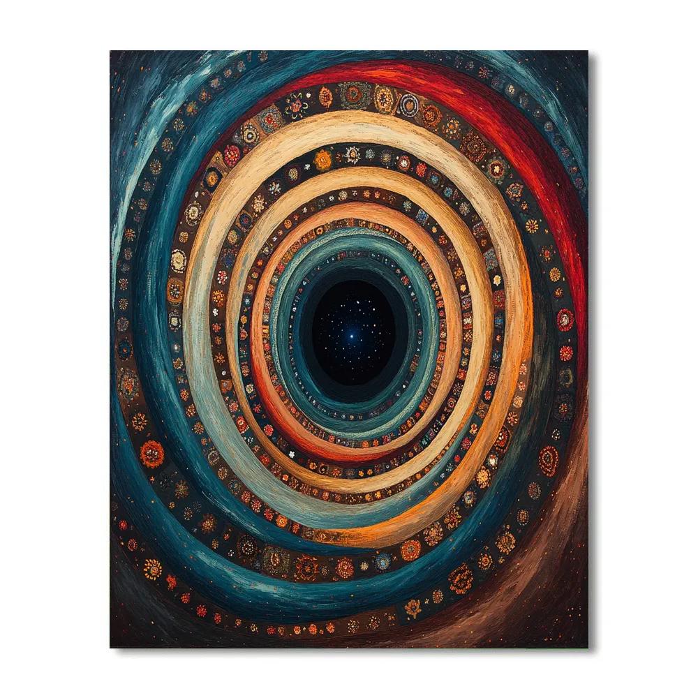Frida Kahlo Inspired Time Dilation Tapestry Swirl Number painting