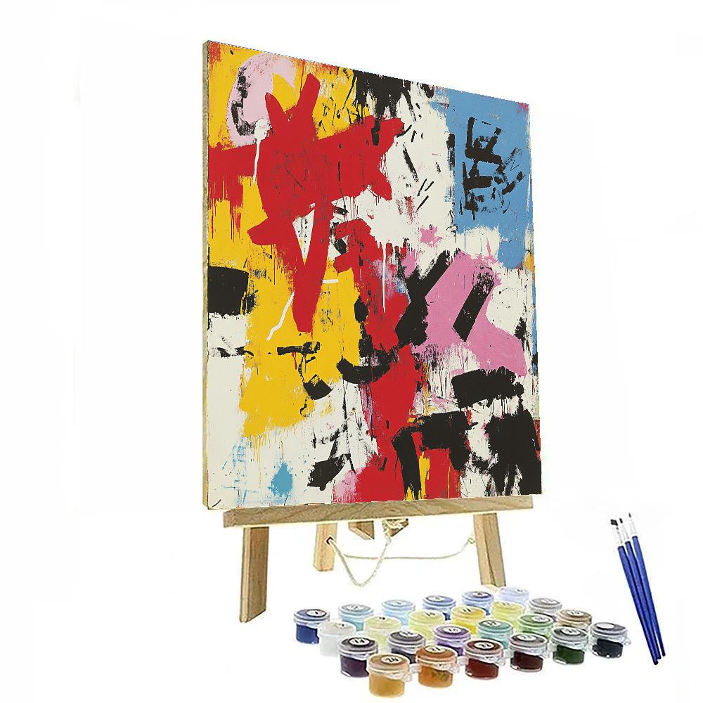 Jean-Michel Basquiat Inspired Urban Graffiti Number painting