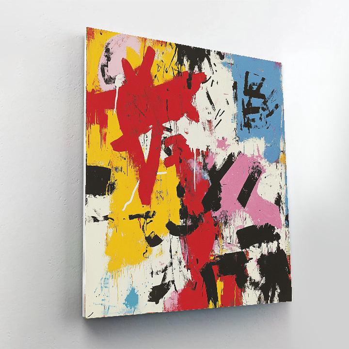 Jean-Michel Basquiat Inspired Urban Graffiti Number painting