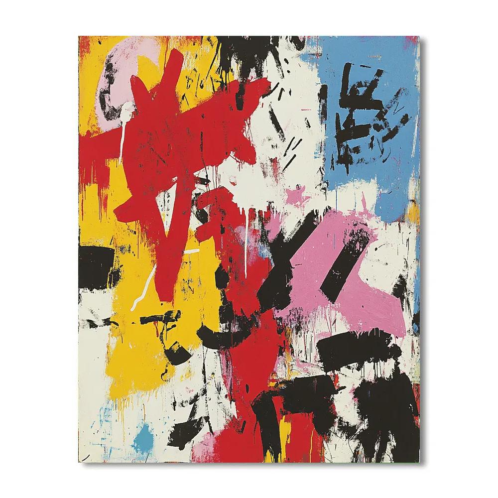 Jean-Michel Basquiat Inspired Urban Graffiti Number painting