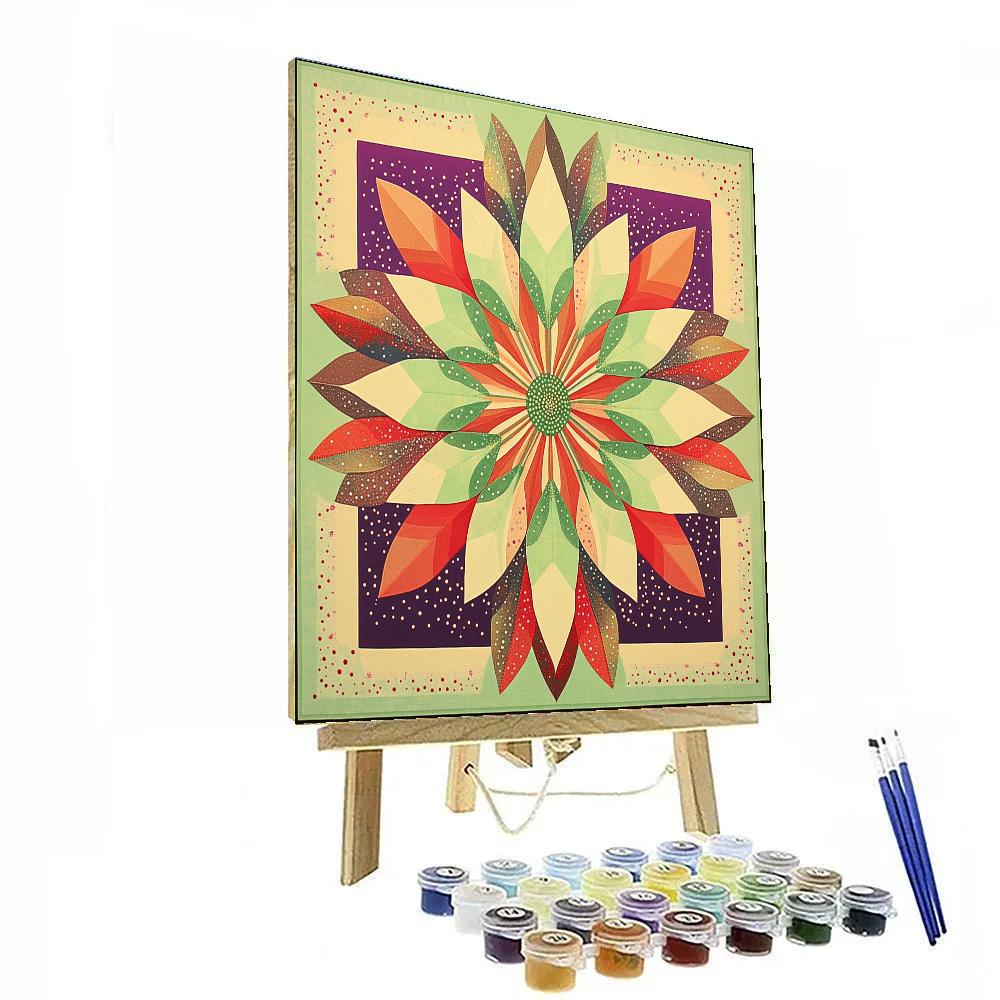 Frida Kahlo Inspired Cosmic Pollination Geometry paint by color
