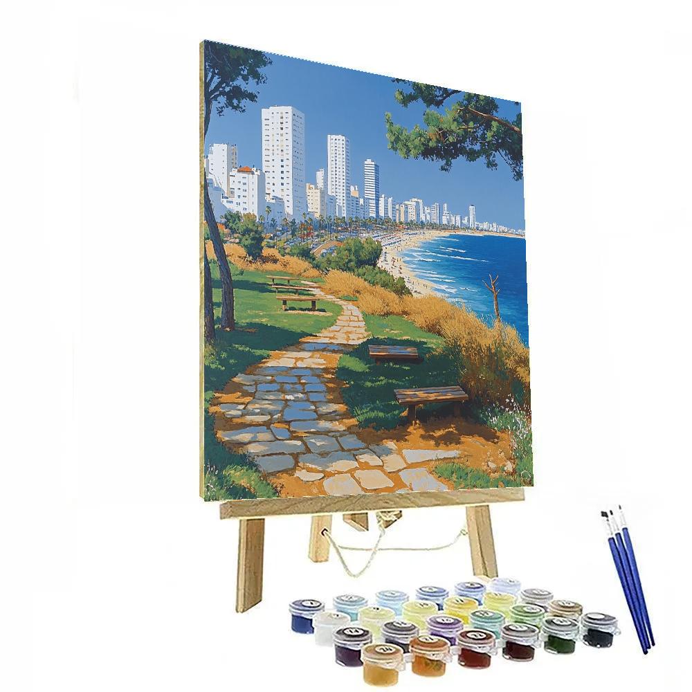 Skyline View From Bahai Park Overlooking Tel Aviv Israel Paint by numbers kits