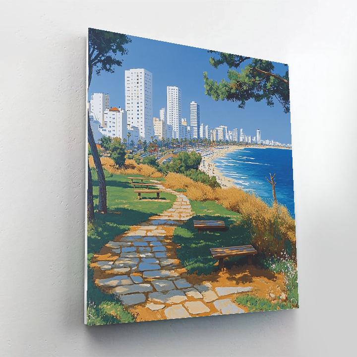 Skyline View From Bahai Park Overlooking Tel Aviv Israel Paint by numbers kits