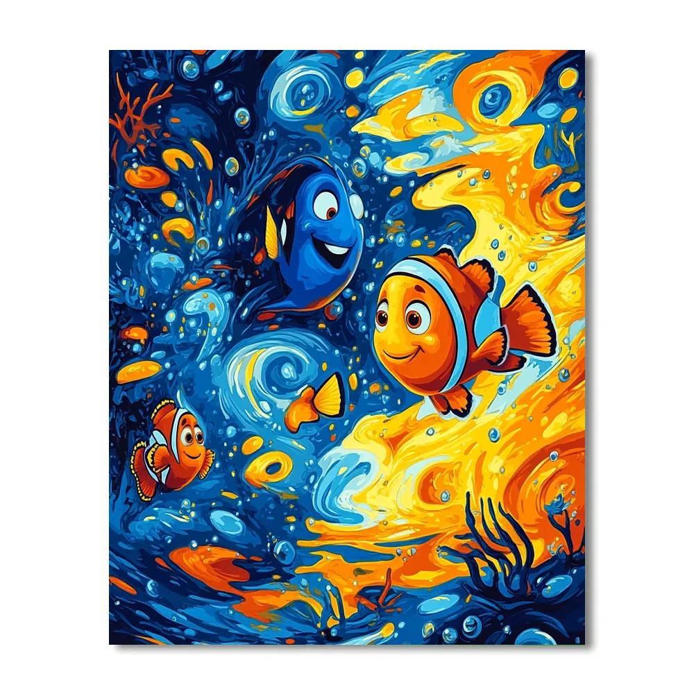 Nemo And Dory’s Ocean Maze Disney Inspired paint by numbers