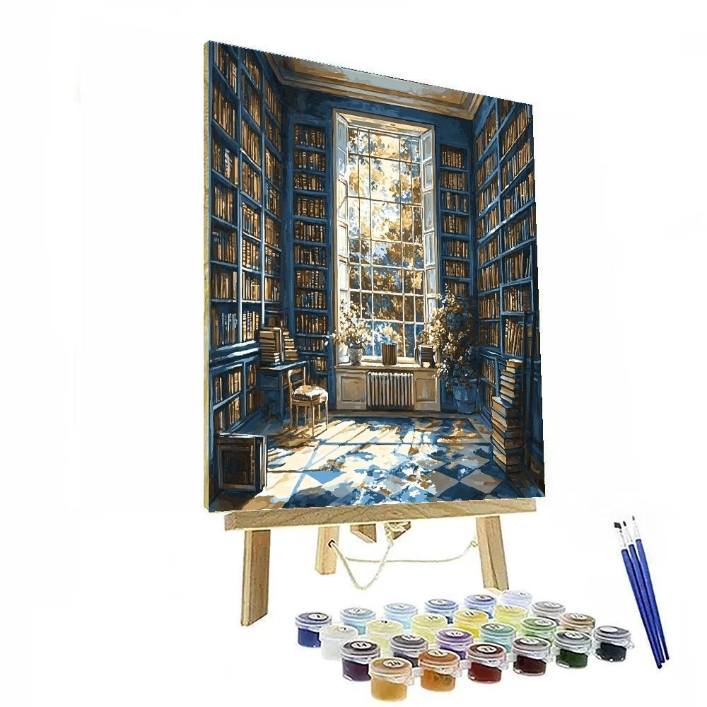 Johannes Vermeer Inspired Library Scene paint by numbers