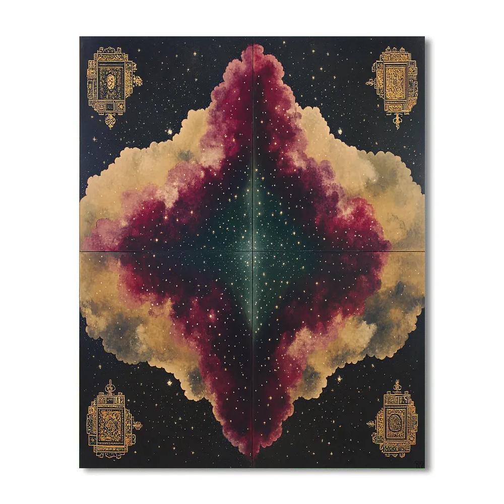 Frida Kahlo Inspired Nebula Mirror Of Memory paint by numbers