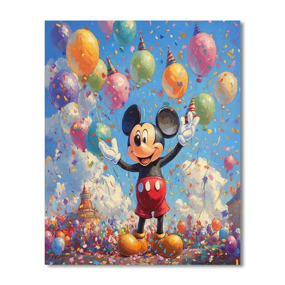 Mickey Mouse’s Birthday Balloon Bash Disney Inspired Paint by numbers kits