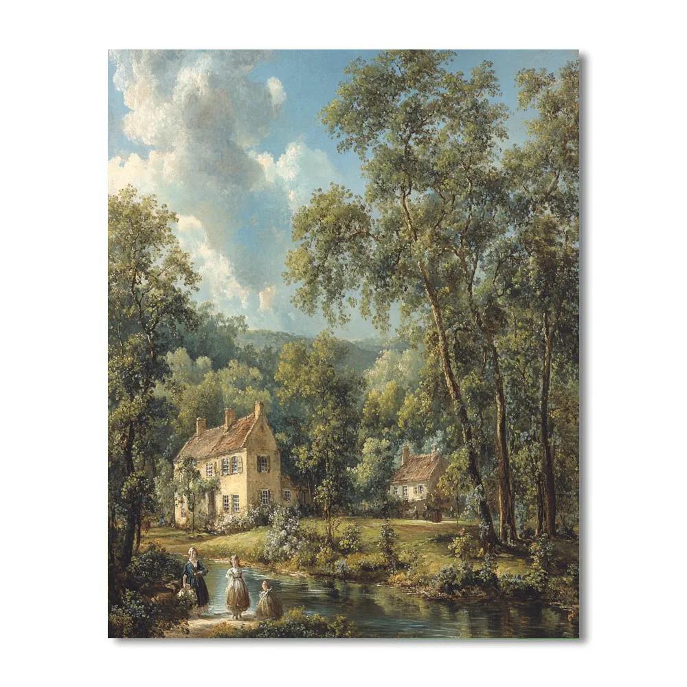 Thomas Gainsborough Inspired Elegant Village paint by number