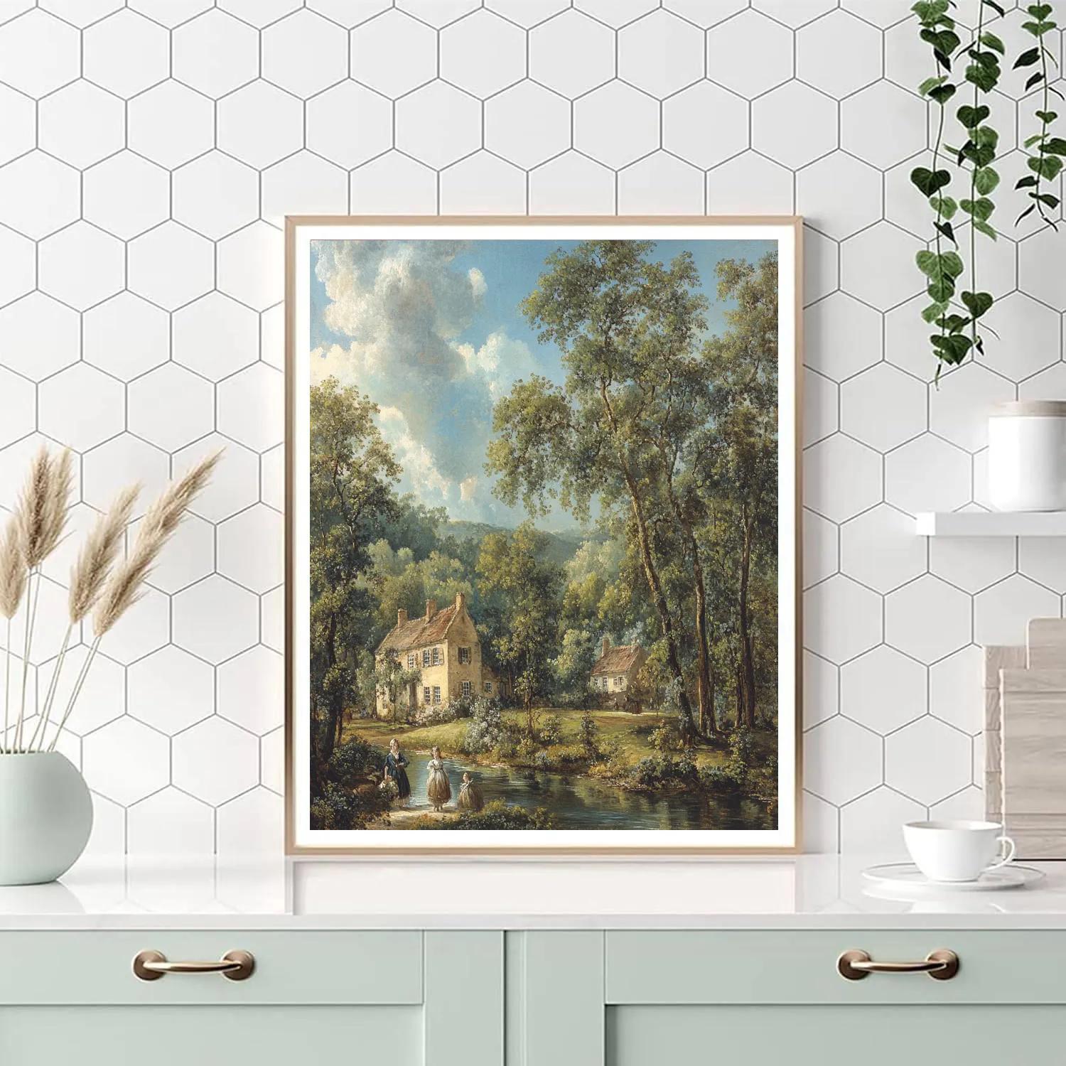 Thomas Gainsborough Inspired Elegant Village paint by number