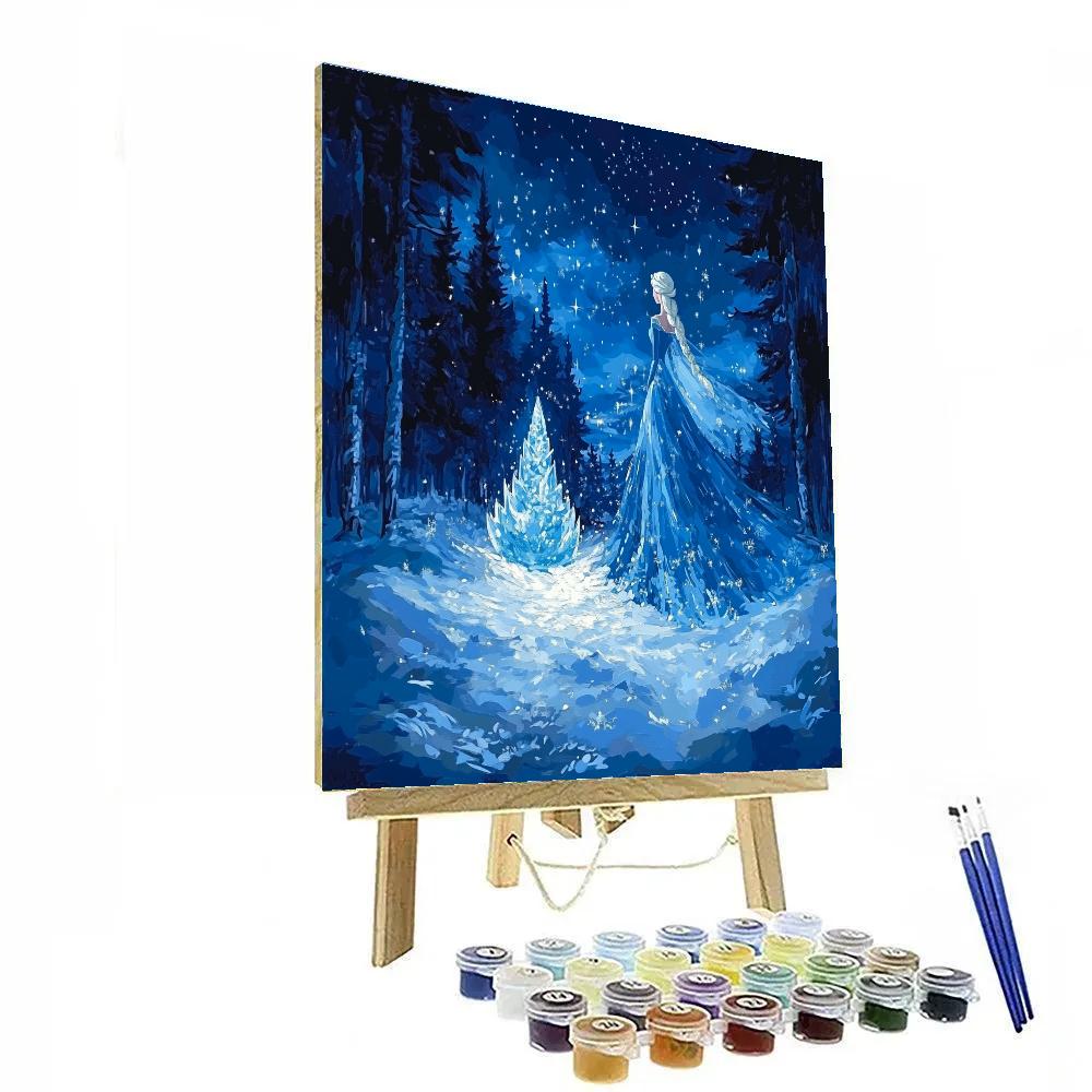 Elsa’s Magical Ice Sculpture Disney Inspired Paint by numbers art