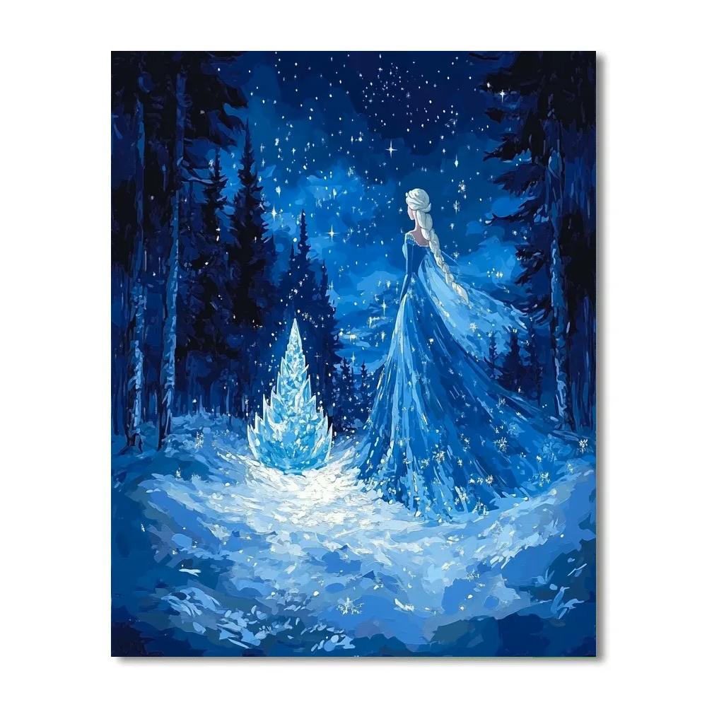 Elsa’s Magical Ice Sculpture Disney Inspired Paint by numbers art