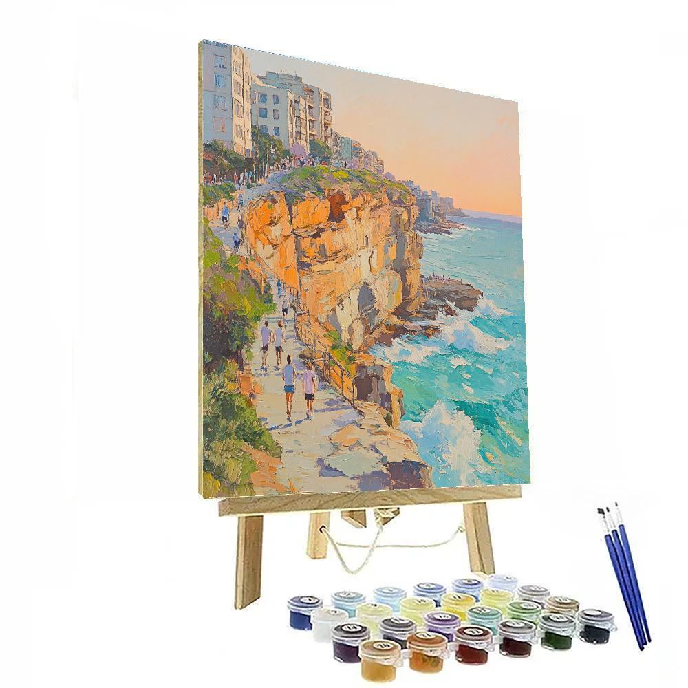 Sunset At Bondi To Coogee Coastal Walk Sydney Australia Painting by numbers kit