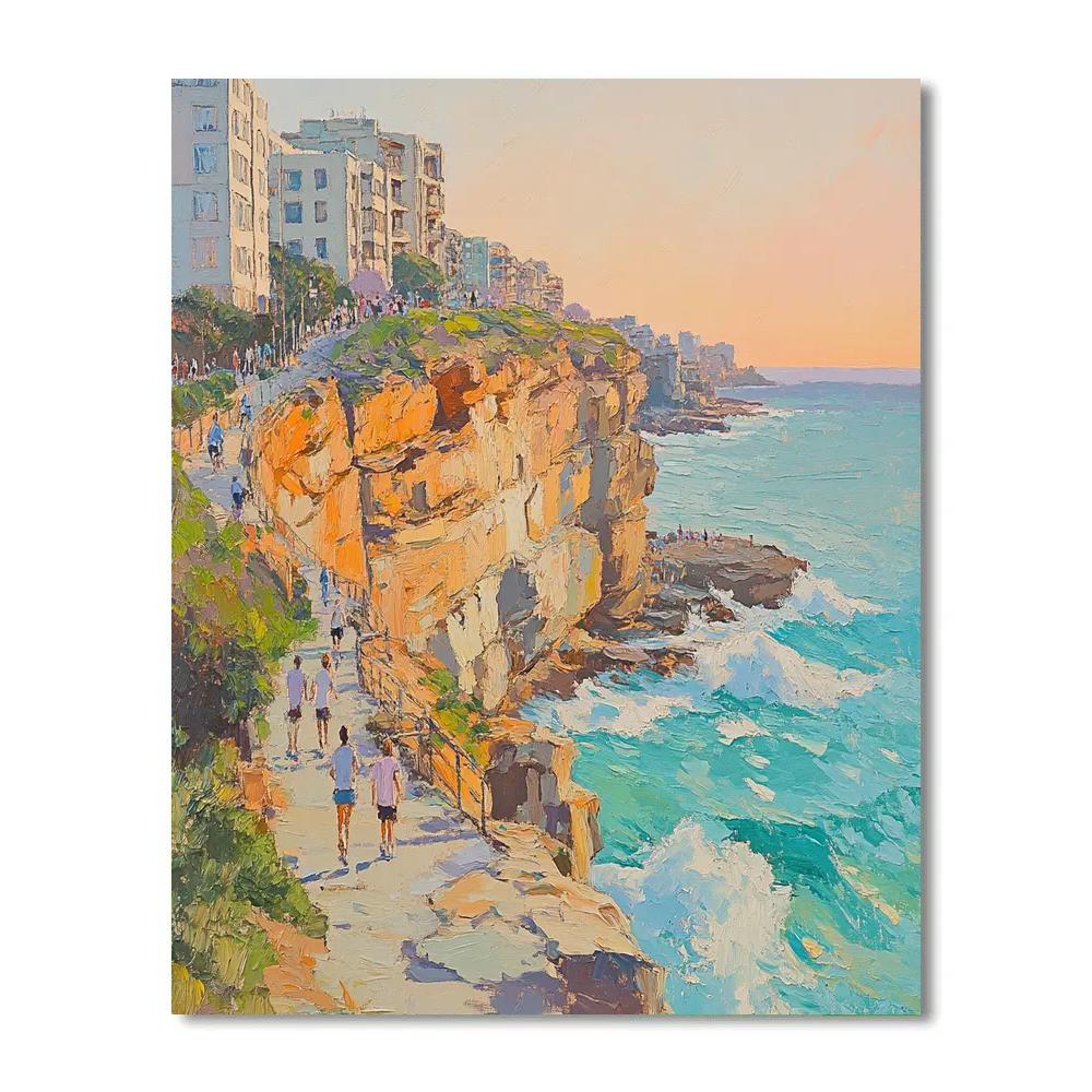 Sunset At Bondi To Coogee Coastal Walk Sydney Australia Painting by numbers kit