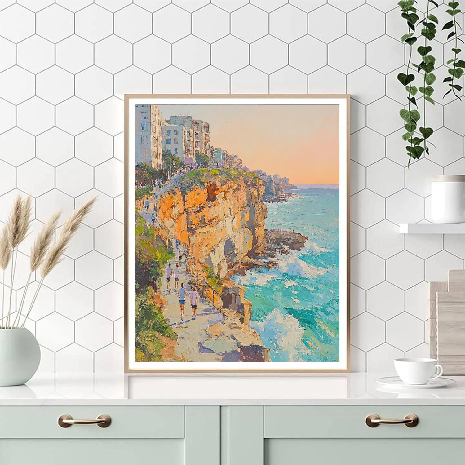 Sunset At Bondi To Coogee Coastal Walk Sydney Australia Painting by numbers kit