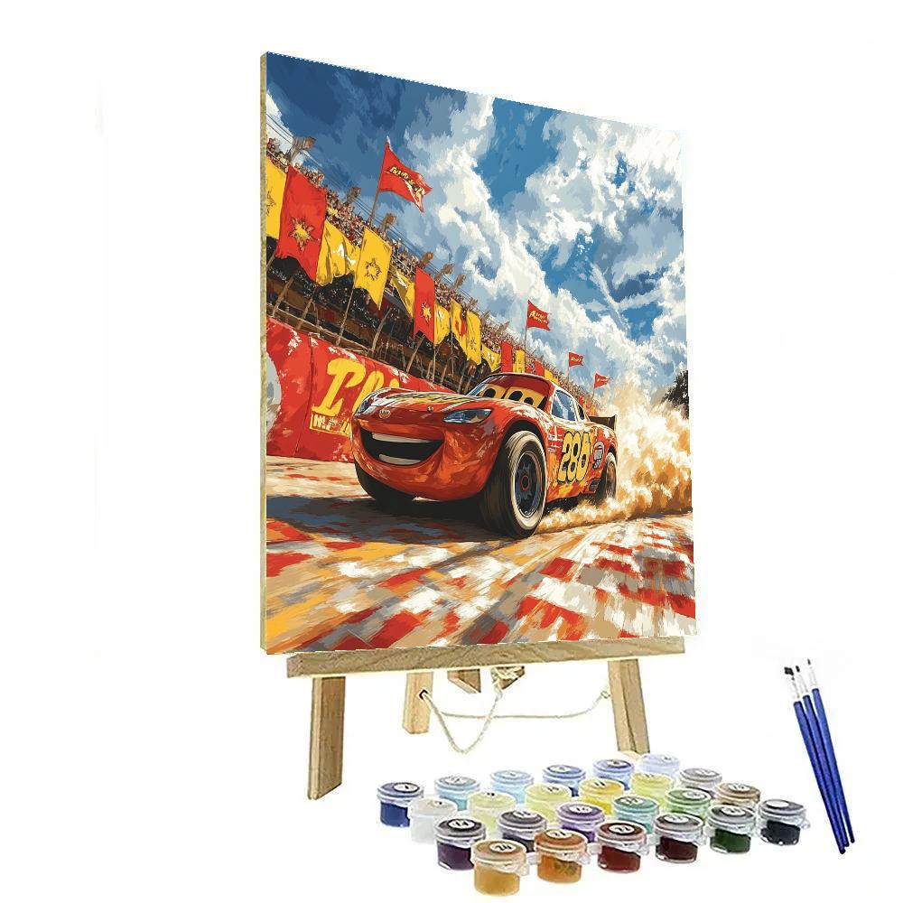 Lightning McQueen’s Racetrack Rush Disney Inspired Painting by numbers kit