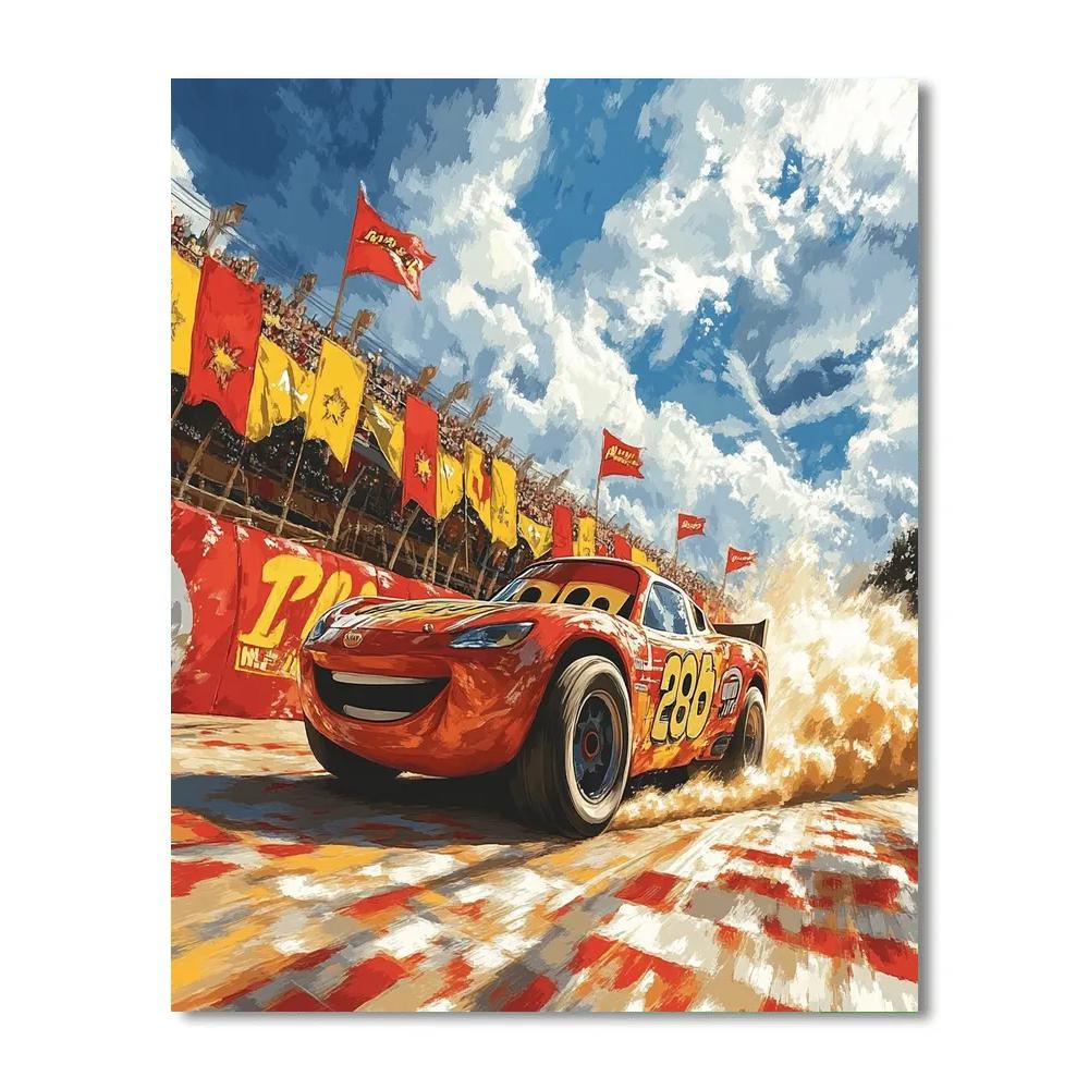 Lightning McQueen’s Racetrack Rush Disney Inspired Painting by numbers kit