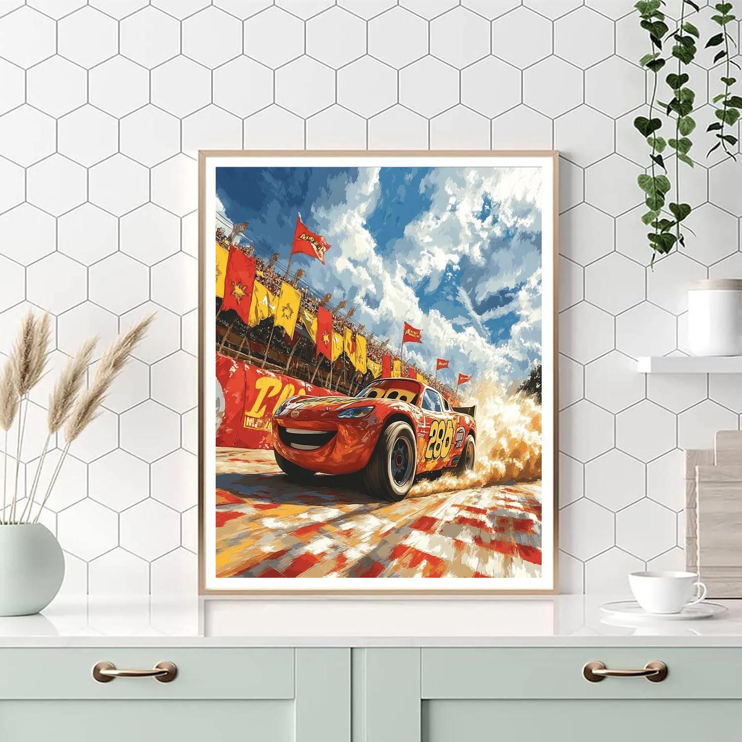 Lightning McQueen’s Racetrack Rush Disney Inspired Painting by numbers kit