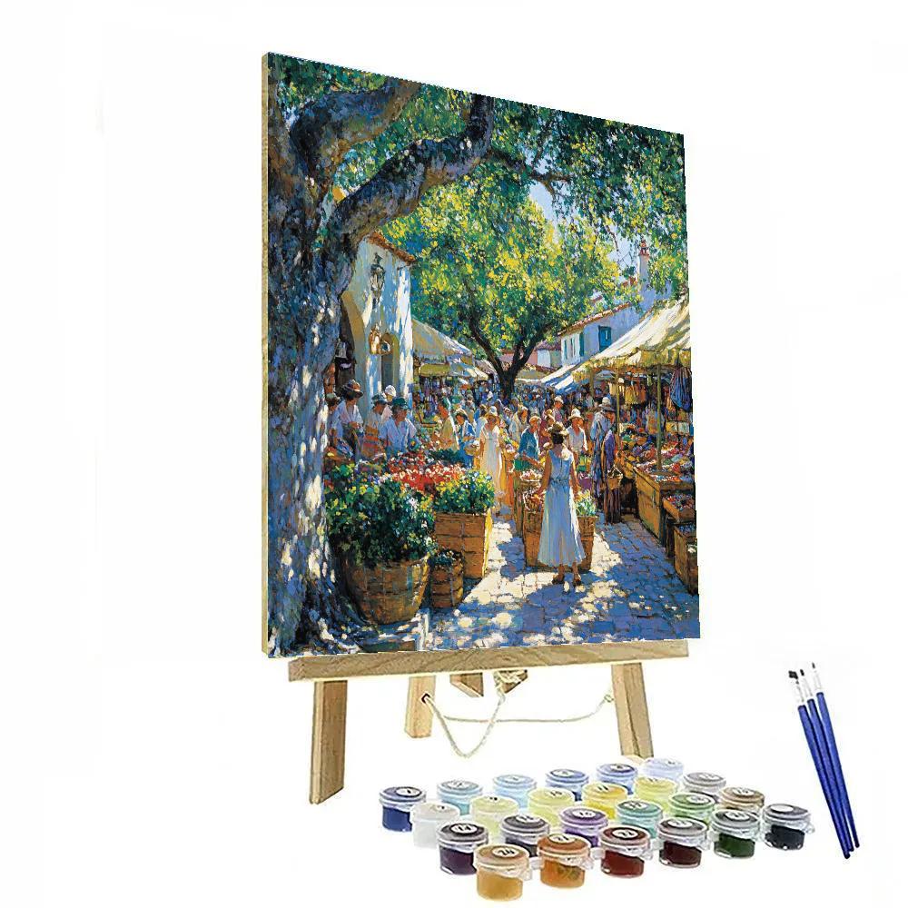 Camille Pissarro Inspired Village Market paint by numbers
