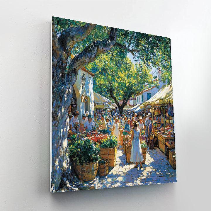 Camille Pissarro Inspired Village Market paint by numbers