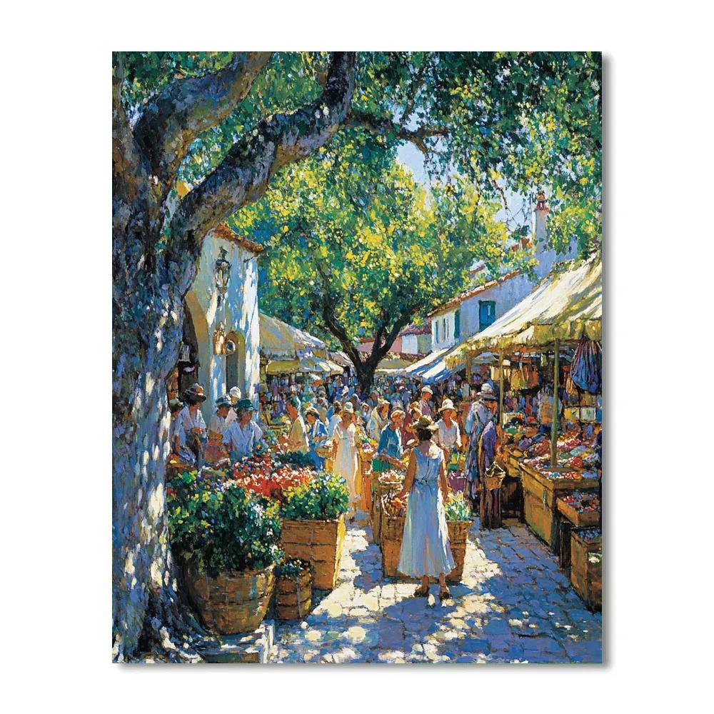Camille Pissarro Inspired Village Market paint by numbers