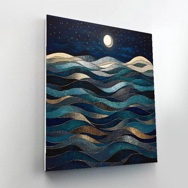 Gustav Klimt Inspired Ornamental Night Sea Surface paint by number
