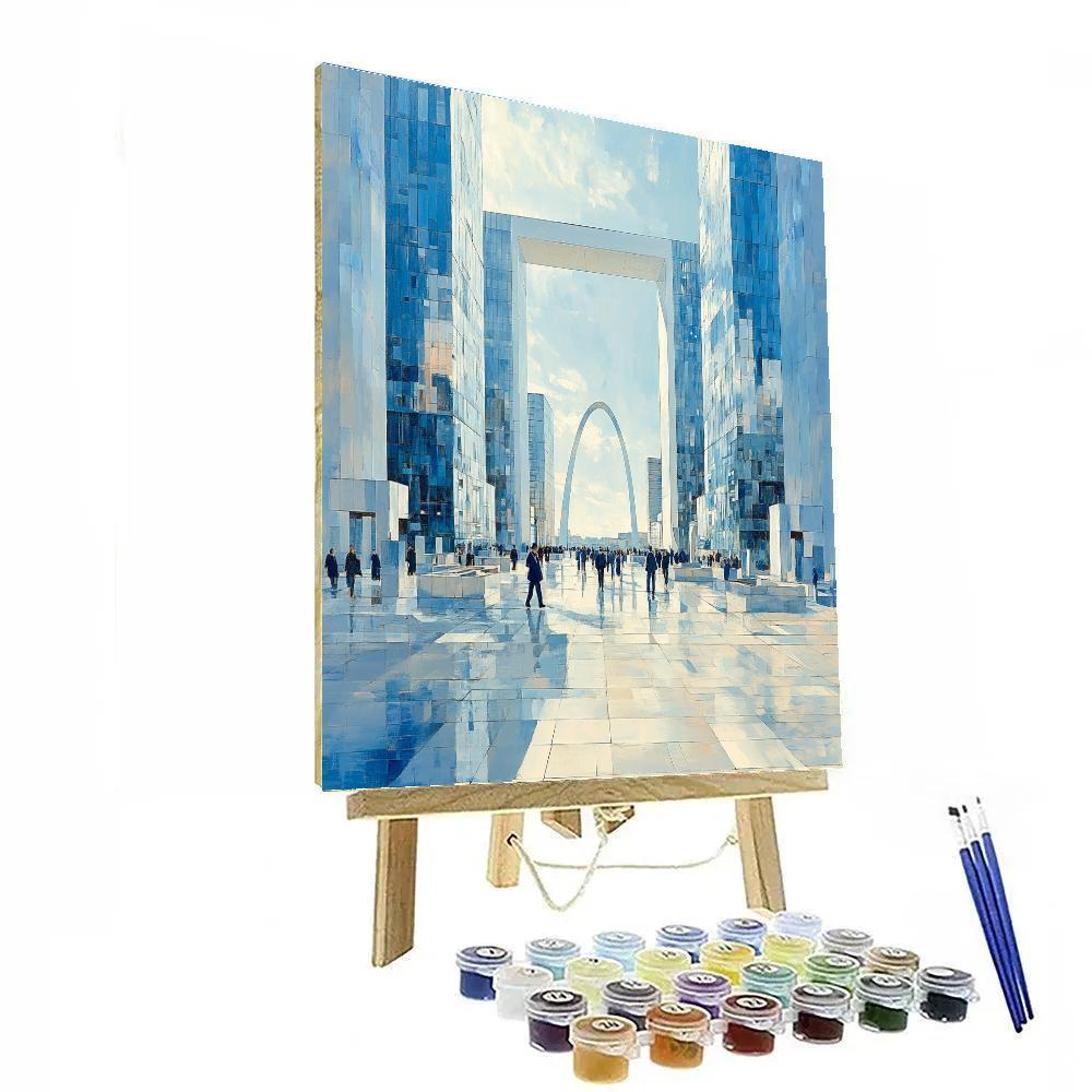 Futuristic Facades Of La Defense Esplanade Paris France Numbered painting kits