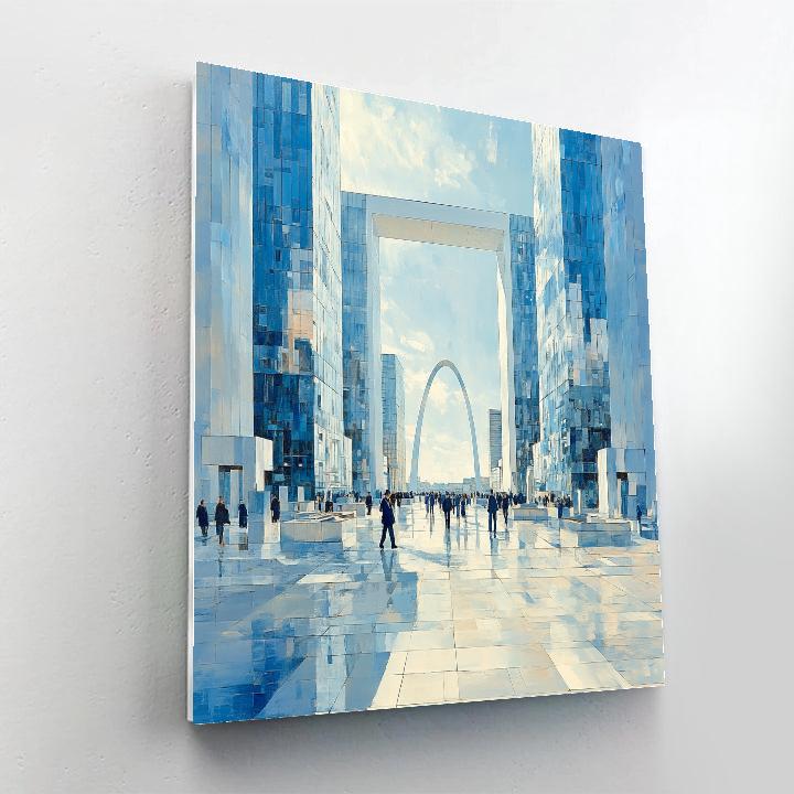 Futuristic Facades Of La Defense Esplanade Paris France Numbered painting kits