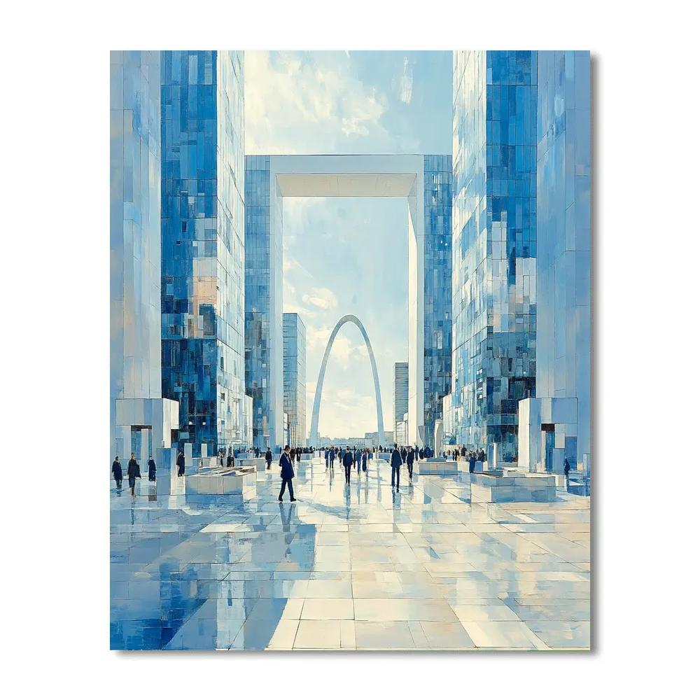 Futuristic Facades Of La Defense Esplanade Paris France Numbered painting kits