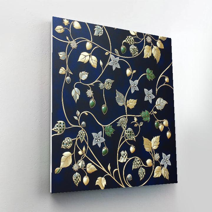 Gustav Klimt Inspired Golden Vine Constellation paint by number