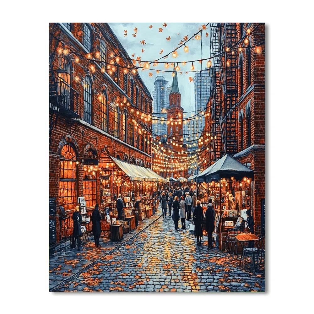 Canal Side Warehouse Lofts Of Distillery District Toronto Canada DIY paint by numbers