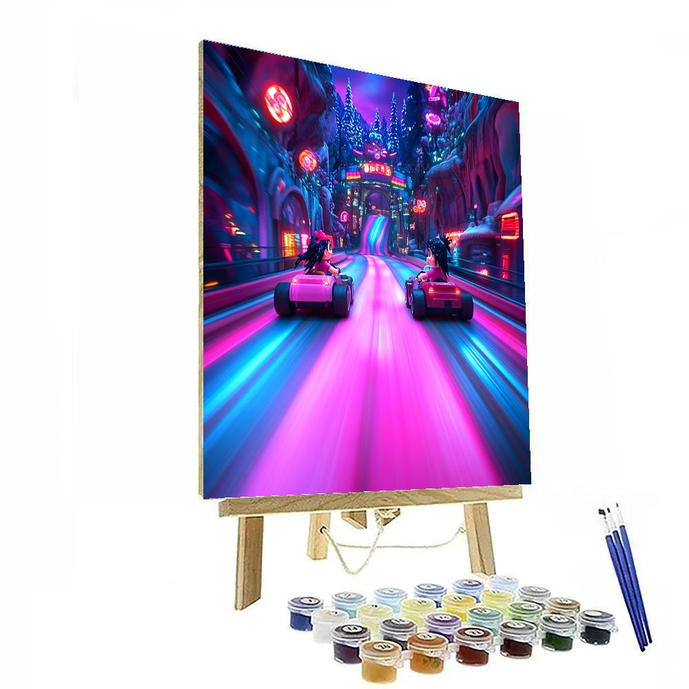 Ralph And Vanellope’s Arcade Rally Disney Inspired paint by numbers