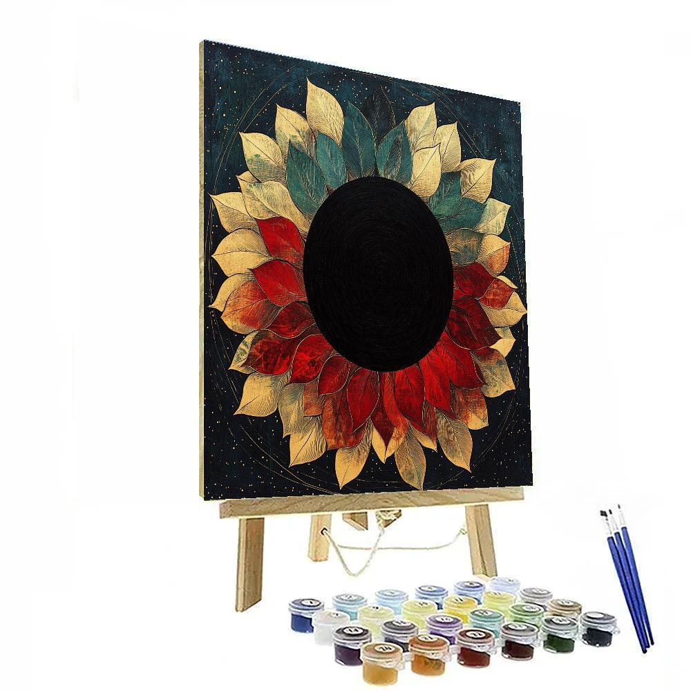 Frida Kahlo Inspired Black Hole Rosette Of Courage paint by number