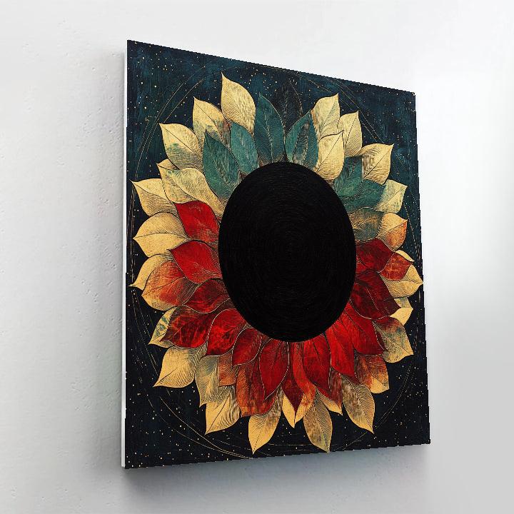 Frida Kahlo Inspired Black Hole Rosette Of Courage paint by number